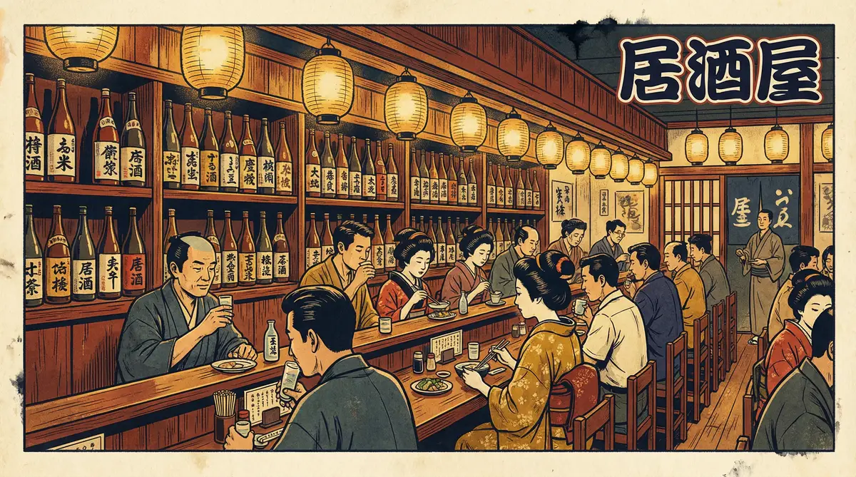 问鼎娱乐昭和居酒屋吧台背景